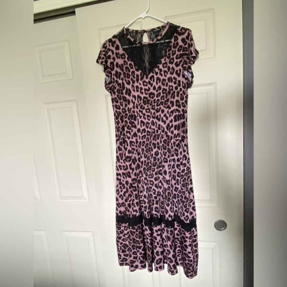 Torrid Leopard Print Dress with Black Lace Trim Size 0X